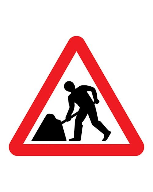 QuickFit Road Sign Men At Work - Road Works Sign Plate